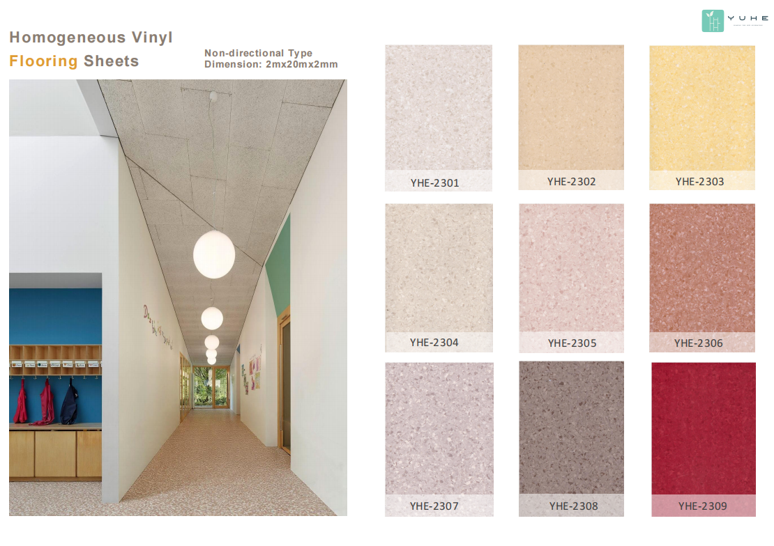 Earth YHF Homogeneous Vinyl Flooring Sheets Catalog
